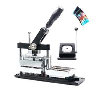 Professional Badge Maker Machine for DIY Projects, Includes Paper Cutter & 100 Components, Create Custom Fridge Magnet Buttons - 90x65mm Metal Badges