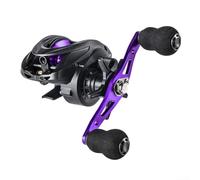 Professional Baitcasting Fishing Reel Features 10 High Performance Magnets for Superior Control (Right Purple)