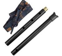 Professional bamboo flute Bamboo Flute Shakuhachi 5 Holes D Key Metal Bamboo Flute Never Crack Silver Or Black Bamboo Flute Metal Instrument(Black 2.0)