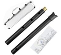 Professional bamboo flute Bamboo Flute Shakuhachi 5 Holes D Key Metal Bamboo Flute Never Crack Silver Or Black Bamboo Flute Metal Instrument(Black 2.0 box)