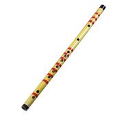 Professional bamboo flute Flute Beginners Transverse Flute Students Entry-level Instrument Horizontal Blowing (Color : Yellow red)
