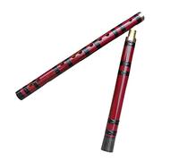 Professional Bamboo Flute Red Single Plug White Copper 2-section Bamboo Flute Dizi Beginner Woodwind Instrument Tied Flute Bamboo Flute Musical Instruments (Color : C)