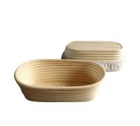 Professional Banneton Bread Proofing Basket Set - 10" Oval Natural Rattan Sourdough Baskets with Liner, Non-Stick & Easy to Clean for Artisan & Home Baking Enthusiasts