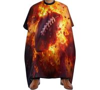 Professional Barber Cape, Fire Rugby Ball Sports, Salon Gowns Professional Hair Cutting Cape for Salons Men Haircut