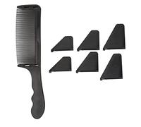 Professional Barber Clipper Comb Curved Flat Top S Shape Hairdressing Tool for Men Women Styling Plastic Hair Cutting Comb with 3 Guide Tools (Black)