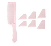 Professional Barber Clipper Comb Curved Flat Top S Shape Hairdressing Tool for Men Women Styling Plastic Hair Cutting Comb with 3 Guide Tools (Pink)