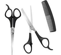 Professional Barber Set of Scissors and Hair Comb for Hairdressing, Hair Cutting, Thinning and Texturizing Perfect for Salon and Home Use… (3pc Hairdresser Set)