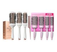 Professional Barrel and Round Brush Set - Complete Styling Bundle for Effortless Blowouts, Volume, and Salon-Quality Results at Home