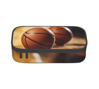 Professional Basketball Arena Print Pencil Case For Girls Boys, Large Capacity Pencil Case Pouch With 3 Compartment, Stationery Storage Organizer For Women Men Adults School Office College Students