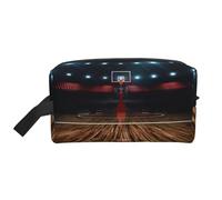 Professional Basketball Arena Print Travel Bag Toiletry Makeup Organizer for Women and Men, Large Capacity for Cosmetic, Accessories, Toiletries, Shampoo, and Essentials