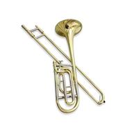 Professional Bass B Flat Brass Lacquered Gold Trombone Instrument With Case And Accessories Trombone for Beginner