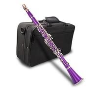 Professional Bb Clarinet Wind Instrument ABS Clarinet 17-Key Cupronickel Plated Nickel Purple Clarinet Kit