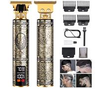 Professional Beard and Hair Trimmer for Men Cordless Rechargeable Grooming Kit with Zero-Gap T-Blade Shaver, LCD Display and Long-Lasting Battery, Gift for Men