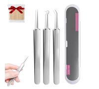 Professional Beauty Salon Tweezers, 2026 New Precision Slant & Pointed Tips for Brows & Lashes, Stainless Steel Blackhead Removal Kit, Essential for Makeup Artists & Home Kits