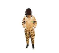 Professional Bee Suit for Men Women, Integrated Thickened Beekeeping Tool, Bee Spacesuit With Sheepskin Gloves, Complete Set Of Beekeeping Clothes Beekeeper Suit with Ventilated Hood(Brown,175-180cm)