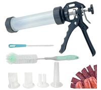 Professional Beef Jerky Gun Kits,Sausage Stuffer,Jerky Gun for Ground Meat,Food Grade Plastic Jerky Maker,Jerky Shooter,Jerky Cannon with 4 Nozzles and 2 Brushes