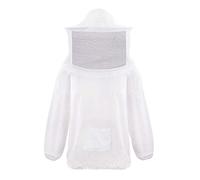 Professional Beekeeping Jacket with Fencing Veil & Zipper Hood Hat White Beekeeper Suit Professional & Beginner Beekeepers Lightweight Sting Proof Bees Coat Bee Protective Smoke for Men Women