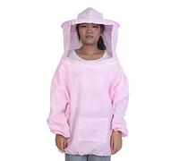 Professional Beekeeping Protective Jacket Suit Durable Lightweight Beekeeper Equipment with Round Hat Veil for Apiary Enthusiasts Polyester Blue Pink Optional Size Suitable for (Pink)