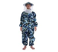 Professional Beekeeping Protective Suit, Beekeeper Suit with Round Hat and Elastic Cuffs, Breathable Full - Body Beekeeping Protective Equipment for Hive Inspection (XL)