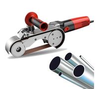 Professional Belt Sander with 1100W Power and 6 Variable Speeds for Grinding, Polishing, and Rust Removal on Pipes and Tubes