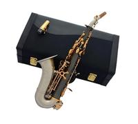 Professional Bend Soprano B Flat Saxophone Matte Black Silver Nickel Woodwind Instrument Beginner Saxophone