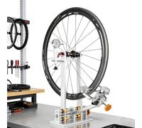 Professional Bicycle Wheel Truing Stand, Adjustable Aluminum Alloy Rim Truing Tool for 16-29” Wheels, Wheel Alignment Repair Stand with 3 Gauges & Multi-Size Spoke Wrench Detachable Base(Gold)