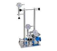 Professional Bike Wheel Repair Stand, 4 Linear Slide Bearings & Detachable Base, Hub Width Adjustable 55-200mm, with Multi-Size Spoke Wrench, 12/15/20mm Thru Axle & Quick Release Hubs(Blue)