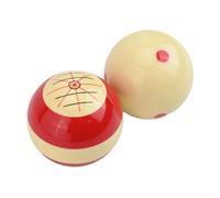 Professional Billiards Training Cue Ball Set Featuring Six Point Design, Resin Construction, 57.2mm Size, Red And White Colors, Two Piece Pack For American Pool Table Practice Drills