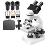 Professional Binocular Compound Microscope,40x-2000x High Power Microscope,Epc Lens Microscope For Laboratory,Double Stage,Integrated Caliper,Upper And Lower Double Led Lights