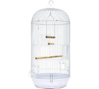 Professional Birdcage Pet Supplies Bird Carrier Gardening Decor Bird Cages, Vintage Round Bird With Hanging Hook, Metal Parrot, Starling Luxury Pigeon Cage, Pull-Out Chas,White B