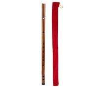 Professional Bitter Bamboo Flute, One - Section Wood Color, Velvet Bag Included - Refined Craftsmanship, High Tone Quality, Ideal for Musicians (D Key)