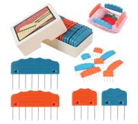 Professional Blocking Tool Set for Knitting & Crochet - Rustproof Pins & Comb for Shawls, Blankets & Garments | Fix and Shape Your Crafts Perfectly (Orange/Green)