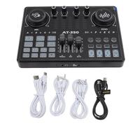 Professional Bluetooth Live Sound Card Mixer with LED Light Voice Changer Multiple Sound Effects Recording Sound Card for Streaming Podcasting