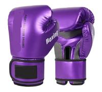 Professional Boxing Gloves Adult Sanda Children's Men's Training Women's Muay Thai Combat Punching Bag Set(Purple,12oz)