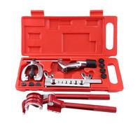 Professional Brake Line Flaring Tool Set, 7-Piece Pipe Expander Kit for Single or Double Flares on Copper Brass Aluminium Tubing, with 180-Degree Tube Bender and Compact Carry Case