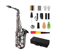 Professional Brass Bend Eb E-flat Alto Saxophone Sax Black Nickel Plating With Saxophone Accessaries