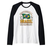 Professional Brazil Enthusiast Brazilian Pride Heritage Raglan Baseball Tee