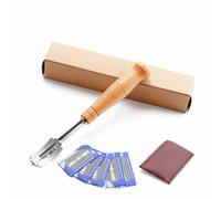 Professional Bread Lame with Precise Curved Blade, Easy and Safe Blade Change Mechanism, Stainless Steel Scoring Tool with Smooth Cutting Edge, Leathe