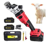 Professional Brushless Sheep Shears with 2 Lithium-ion Batteries, 500W Cordless Electric Clippers for Carpet Tufting, Low Noise SK5 13-Tooth Blade Husbandry Tool