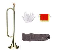 Professional Bugle Beginners Brass C Bugle Call Gold-Plated Silver Trumpet Cavalry Horn With Mouthpiece Musical Instrument Bugle (Color : 01)