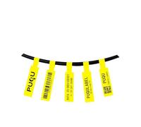 Professional Cable Label Set:1.2cm x 10.9cm Self Adhesive Paper for Label Makers, 65 Individual Stickers, Durable and Clear - Optimal for Organization and Marking (Yellow)