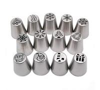 Professional Cake Decorating Nozzles Set - 13 Baking Tips for Home Bakers & Pastry Chefs, Durable Stainless Steel Piping Tips for Cupcakes, Cookies, Birthday Cakes, Christmas