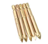 Professional Carbide Hex Shank Triangle Spear Drill Bits Set for Ceramic Tile Glass Wood High Speed Durable Drilling Tools with Plastic Case 6mm 8mm 10mm 12mm Optional 10pcs (Pack of 5, hexagonal