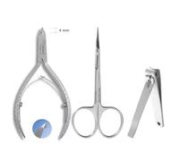 Professional Care Set: Staleks Scissors SE-51/3, Vanity Cuticle Nippers 4 mm & Beauty & Care Nail Clippers - Ideal for Manicure and Pedicure