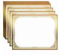 Professional Certificate Paper 8.5 x 11 for Printing, Diploma Paper, Award Certificates Paper, 80 lb, 15 Count, Gold Foil Border, for Office, Business Awards, Graduation, School (GOLD)