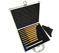 Professional Chakra Tuning Fork Set - 9 Pack, Sound Healing Percussion Instrument with Heavy Duty Carrying Cases, Ideal for Yoga Meditation Tuning Biofield (Color : Gold)