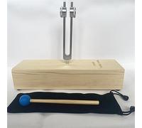 Professional Chakra Tuning Fork with Wooden Resonance Box Base, Sound Healing Percussion Instrument, Gift for Yoga Meditation Tuning Biofield (Color : 136.1Hz)