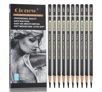 Professional Charcoal Pencils Drawing Set-Qionew - 10 Pieces Ex-Soft, Soft, Medium & Hard Charcoal Pencils for Drawing, Sketching, Shading, Ideal Artist Pencils for Beginners & Artists