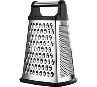 Professional Cheese Grater - Stainless Steel, 4 Sides - Ideal for Parmesan Cheese, Vegetables, Ginger - Dishwasher Safe - Black
