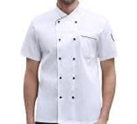 Professional Chef Jacket Unisex Long&Short Sleeve Uniform Chef Executive Coat Lightweight Breathable Kitchen Jacket with Covered Buttons Restaurant Hotel Workwear White Black Red Sizes M to 4XL